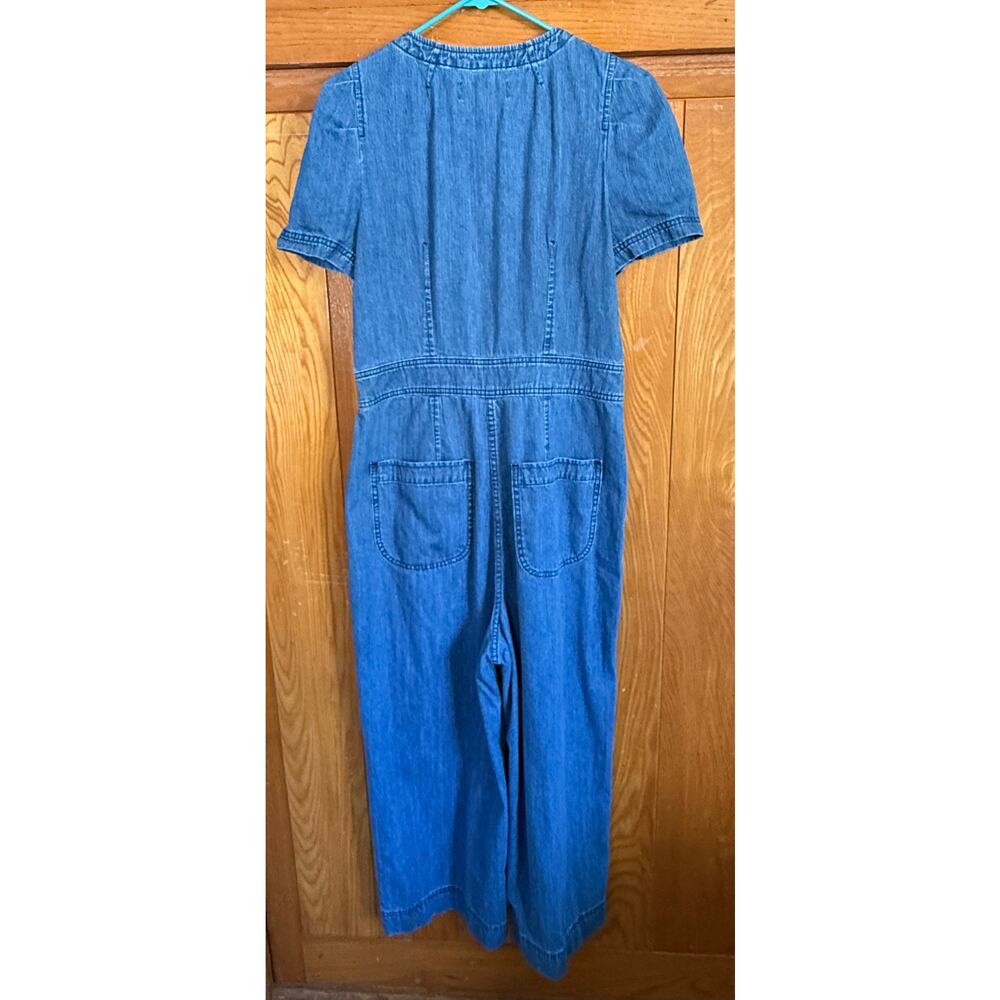 Vintage Style J.Crew Point Sur Puff Sleeve Denim Jumpsuit 12 - Picture 5 of 8